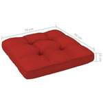 Vidaxl Blazina za kavč iz palet rdeča 70x70x10 cm