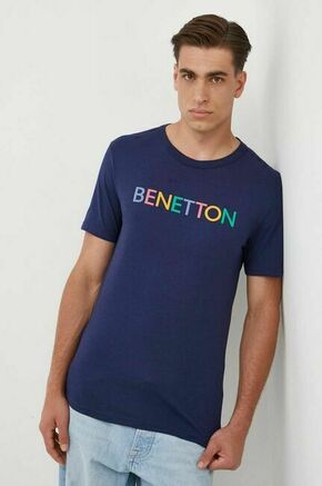 Bombažna kratka majica United Colors of Benetton mornarsko modra barva - mornarsko modra. Kratka majica iz kolekcije United Colors of Benetton