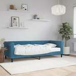 shumee Dnevna postelja z vzmetnico modra 80x200 cm žamet