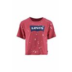 Otroška bombažna kratka majica Levi's rdeča barva - rdeča. Otroški kratka majica iz kolekcije Levi's. Model izdelan iz tanke, rahlo elastične pletenine.