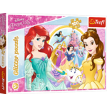 Trefl Glitrové puzzle - Spomienky Belly a Ariel / Disney Princezné