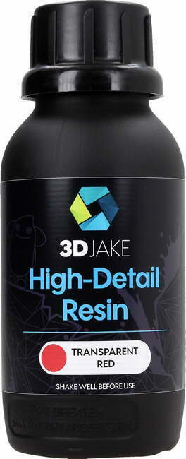 3DJAKE Resin 8K High-Detail transparentno rdeča - 500 g