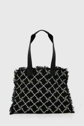 Torbica Blauer črna barva - črna. Velika torbica iz kolekcije Blauer. Model brez zapenjanja