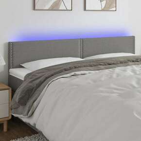 Shumee LED posteljno vzglavje temno sivo 160x5x78/88 cm blago