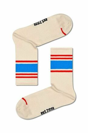 Nogavice Happy Socks Blocked Stripe bež barva - bež. Visoke nogavice iz kolekcije Happy Socks. Model izdelan iz elastičnega materiala.