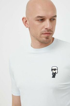 Kratka majica Karl Lagerfeld moški - modra. Kratka majica iz kolekcije Karl Lagerfeld