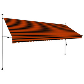 Shumee Ročno zložljiva tenda 400 cm oranžna in rjava