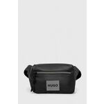 Torbica za okoli pasu HUGO siva barva - siva. Pasna torbica iz kolekcije HUGO. Model izdelan iz sintetičnega materiala.