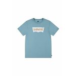 Otroška bombažna kratka majica Levi's turkizna barva - turkizna. Kratka majica iz kolekcije Levi's. Model izdelan iz tanke, rahlo elastične pletenine.