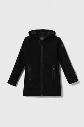 Otroška jakna Guess črna barva - črna. Otroški jakna iz kolekcije Guess. Prehoden model