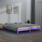 Vidaxl LED posteljni okvir 160x200 cm trden les