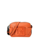 Torbica Armani Exchange oranžna barva - oranžna. Majhna torbica iz kolekcije Armani Exchange. Model na zapenjanje, izdelan iz ekološkega usnja.