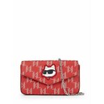 Torbica Karl Lagerfeld rdeča barva - rdeča. Majhna torbica iz kolekcije Karl Lagerfeld. Model na zapenjanje, izdelan iz ekološkega usnja.