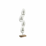 NEW Okrasna Figura DKD Home Decor 18 x 9 x 69 cm Rjava Aluminij Bela Mangov les Yoga