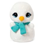 NICI Plišasti snežak , 17 cm, bela z bleščicami, modri šal