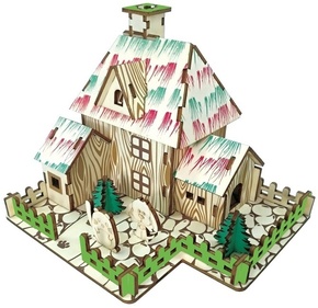 Woodcraft Lesena 3D sestavljanka Čarovnična koča