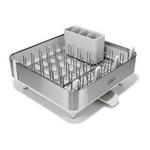 Plastičen nastavljiv odcejalnik posode v srebrni barvi 35,5x38 cm Extend Steel Plus – Joseph Joseph