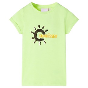 VidaXL Otroška majica neon rumena 140