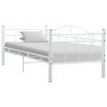 Greatstore Posteljni okvir za dnevno posteljo bel kovinski 90x200 cm