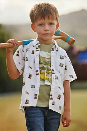 Otroška bombažna srajca Mayoral - pisana. Otroška srajca iz kolekcije Mayoral. Model izdelan iz vzorčaste tkanine.