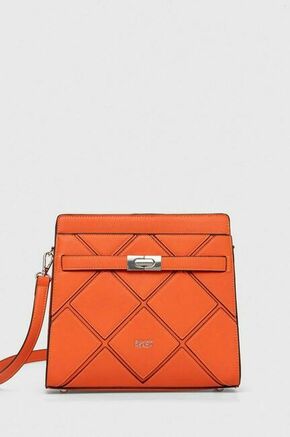 Torbica Silvian Heach oranžna barva - oranžna. Srednje velika torbica iz kolekcije Silvian Heach. Model na zapenjanje