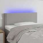 Greatstore LED posteljno vzglavje svetlo sivo 100x5x78/88 cm blago