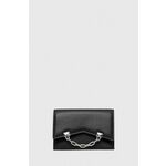 Usnjena denarnica Karl Lagerfeld ženski, črna barva - črna. Srednje velika denarnica iz kolekcije Karl Lagerfeld. Model izdelan iz naravnega usnja. Model je enostaven za čiščenje in vzdrževanje.