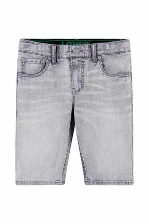 Otroške kratke hlače iz jeansa Levi's siva barva - siva. Otroški kratke hlače iz kolekcije Levi's. Model izdelan iz jeansa.