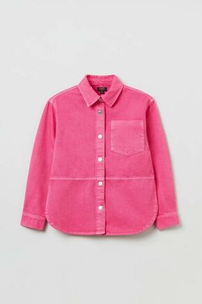 Otroška jeans jakna OVS roza barva - roza. Otroški jakna iz kolekcije OVS. Nepodložen model