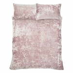 Rožnata žametna posteljnina za zakonsko posteljo/za podaljšano posteljo 230x220 cm Crushed – Catherine Lansfield