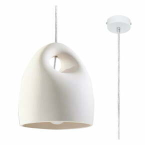 Bela viseča svetilka s keramičnim senčnikom ø 25 cm Sativa – Nice Lamps