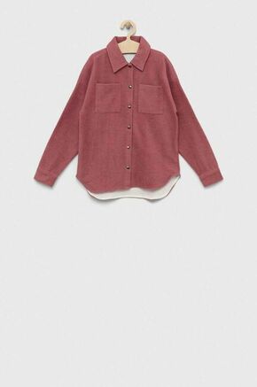 Otroška srajca Name it roza barva - roza. Otroška srajca iz kolekcije Name it. Model izdelan iz debele