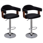 vidaXL Barski stolček z nastavljivo višino 2 kosa ukrivljeni les