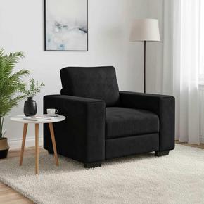 VidaXL Kavč fotelj črne barve 100x77x82 cm žamet