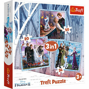 WEBHIDDENBRAND Trefl Puzzle Frozen 2 - Čarobna zgodba 3v1 (20