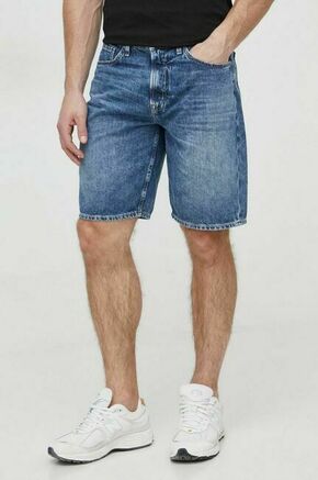 Jeans kratke hlače Guess moški - modra. Kratke hlače iz kolekcije Guess. Model izdelan iz jeansa. Model iz togega materiala