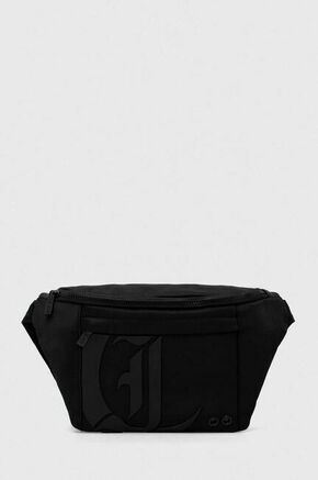 Torbica za okoli pasu Just Cavalli črna barva - črna. Pasna torbica iz kolekcije Just Cavalli. Model izdelan iz kombinacije tekstilnega materiala in ekološkega usnja.