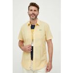 Bombažna srajca Pepe Jeans moška, rumena barva - rumena. Srajca iz kolekcije Pepe Jeans, izdelana iz vzorčaste tkanine. Model iz izjemno udobne bombažne tkanine, ki je zračna.
