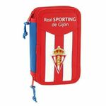 NEW Dvodelna Peresnica Real Sporting de Gijón Bela Rdeča 12.5 x 19.5 x 4 cm (28 Kosi)