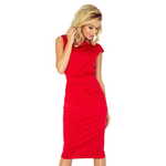 Numoco Ženska obleka 144-2, rdeča, XS