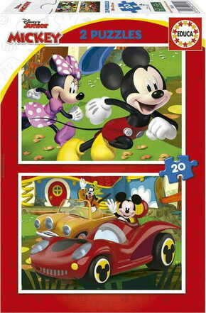 WEBHIDDENBRAND EDUCA Puzzle Mickey Mouse: zabaviščni park 2x20 kosov