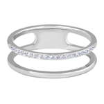 Troli Dvojni minimalistični prstan iz srebrnega jekla (Obseg 52 mm)