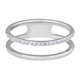 Troli Dvojni minimalistični prstan iz srebrnega jekla (Obseg 52 mm)