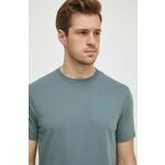 Bombažna kratka majica Armani Exchange moški, bela barva - zelena. Kratka majica iz kolekcije Armani Exchange, izdelana iz pletenine. Model iz izjemno udobne bombažne tkanine.
