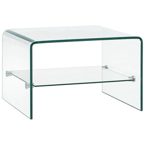 VidaXL Klubska mizica prozorna 50x45x33 cm kaljeno steklo