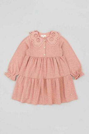 Otroška obleka zippy roza barva - roza. Otroški obleka iz kolekcije zippy. Nabran model