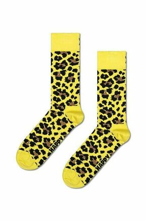 Nogavice Happy Socks Leo rumena barva - rumena. Nogavice iz kolekcije Happy Socks. Model izdelan iz elastičnega