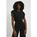 Majica Answear Lab ženska, črna barva - črna. Bluza iz kolekcije Answear Lab izdelana iz pletenine z dekorativnim vezenjem. Model iz izjemno udobne, zračne tkanine z visoko vsebnostjo bombaža.