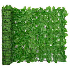 Shumee Pregrada za balkonsko sobo Zeleni listi 400x100 cm