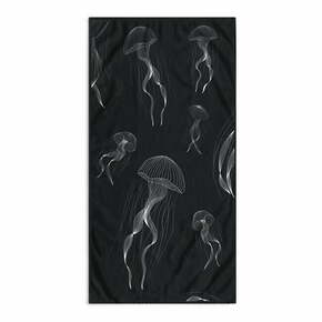 Črno-bela brisača za plažo 90x180 cm Jellyfish - DecoKing